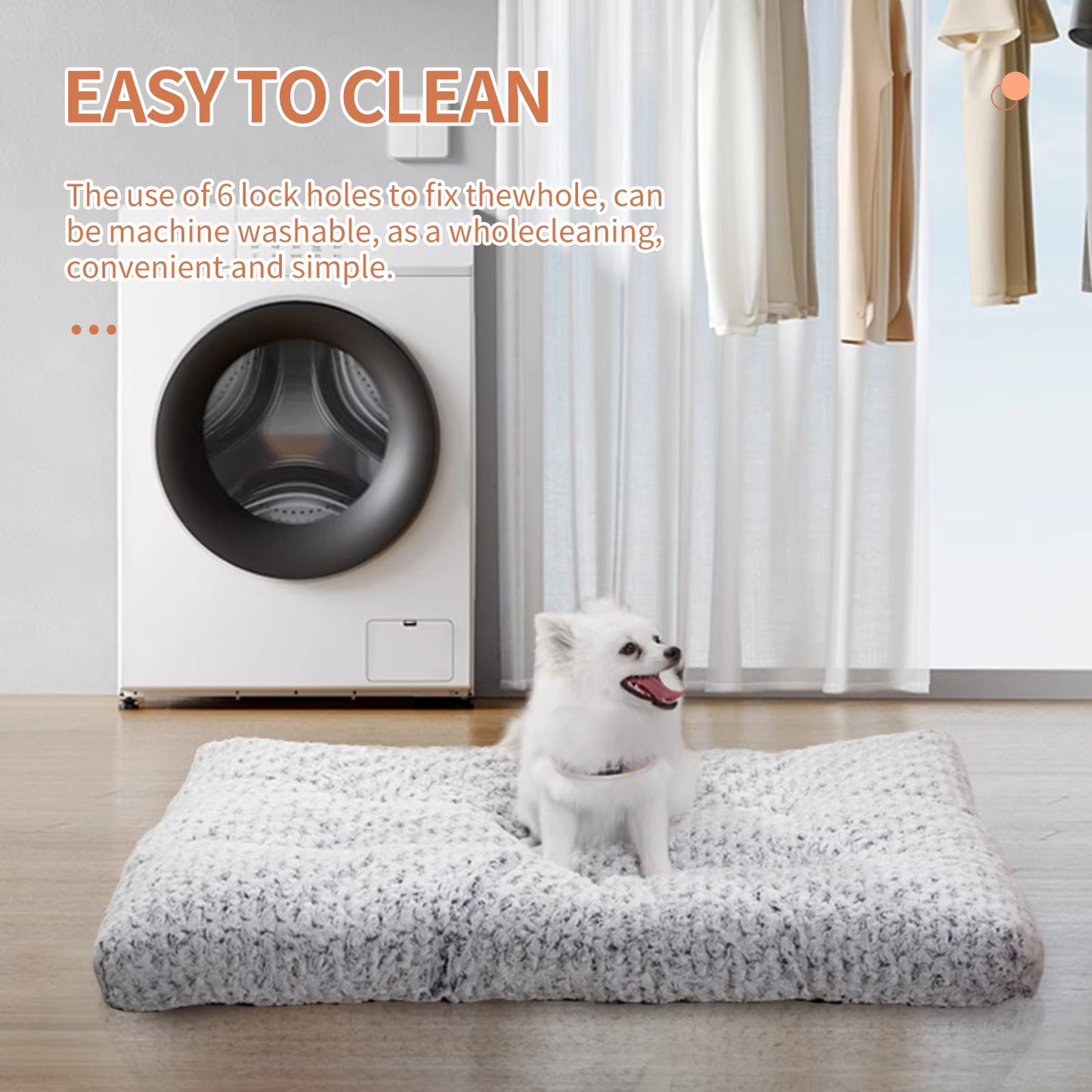 Washable Dog Bed, Luxurious Plush Dog Bed, Comfortable Dog Bed Mat, Anti-slip Pet Sleeping Mat, Large, Giant, Medium, Small